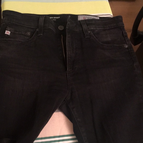 AG Farrah High Rise crop black jeans, Adriano Goldschmeid 26, distressed raw hem - Picture 12 of 12